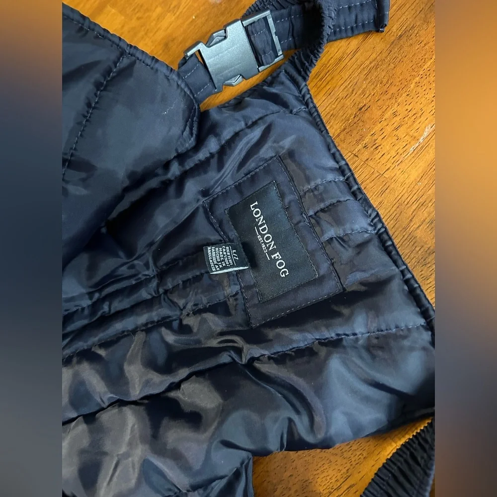 London Fog Navy Snow Bibs Boys 7 | Insulated Overalls, Zip Front, Cargo Pockets